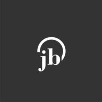 logo monogramme initial jb avec un design de ligne de cercle créatif vecteur