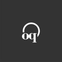 logo monogramme initial oq avec un design de ligne de cercle créatif vecteur