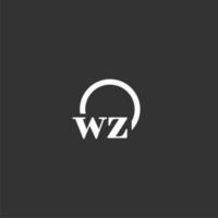 logo monogramme initial wz avec un design de ligne de cercle créatif vecteur