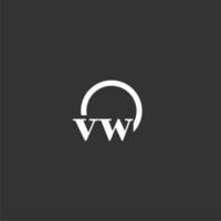 logo monogramme initial vw avec un design de ligne de cercle créatif vecteur