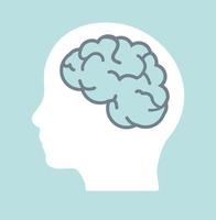 cerveau dans la tête humaine pense design vecteur