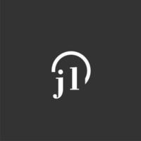 jl logo monogramme initial avec un design de ligne de cercle créatif vecteur