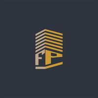 idées de logo immobilier monogramme initial fp vecteur
