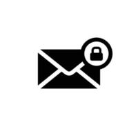e-mail simple icône plate illustration vectorielle. icône de messagerie sécurisée. Enveloppe avec l'icône de signe de cadenas vecteur