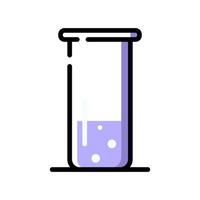 flacon de chimie en verre. un tube de verre violet. vecteur