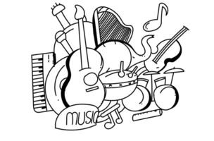 vecteur libre de doodle de musique