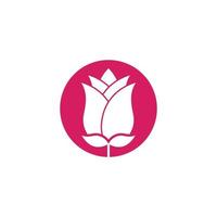 modèle de logo de fleur rose vecteur