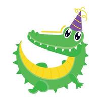 anniversaire de crocodile à la mode vecteur