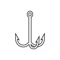 vecteur d'icône de crochet de pêche. signe d'illustration de pêche. symbole ou logo de poisson.