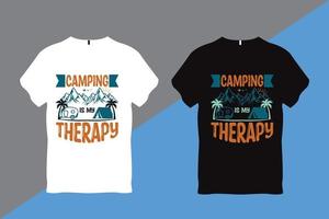 le camping est ma thérapie t-shirt de citation de camping vecteur