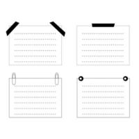 notes de croquis d'autocollants de bureau blancs avec différentes pièces jointes vecteur