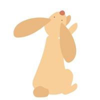 dessin vectoriel d'un lièvre ou d'un lapin dans un style bohème sur fond blanc. clipart pour carte de visite, design, logo, livret,