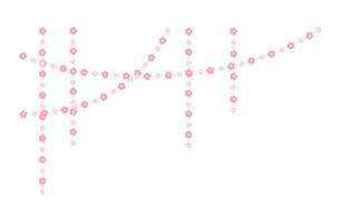 fleur de cerisier pendaison illustration vectorielle de guirlande. élément de conception de bruant de cadre floral. vecteur