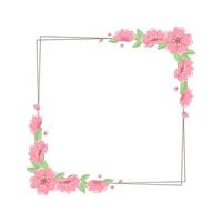 cadre carré de fleur de cerisier vecteur