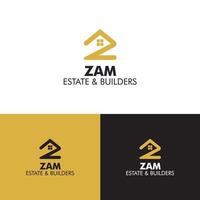 lettre z logo immobilier ou entreprise de construction avec z initial vecteur