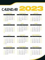 Calendrier du nouvel an 2023 au format vectoriel