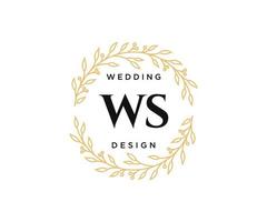 ws initiales lettre collection de logos de monogramme de mariage, modèles minimalistes et floraux modernes dessinés à la main pour cartes d'invitation, réservez la date, identité élégante pour restaurant, boutique, café en image vectorielle vecteur