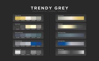 palettes de couleurs grises, schémas de couleurs, dégradés de couleurs. ensemble d'éléments de couleur de conception Web moderne pour la mise en page graphique, le modèle de site Web, la conception ui ux. vecteur