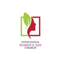 mot international happy women day logo illustration design vecteur