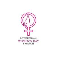 mot international happy women day logo illustration design vecteur