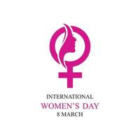 mot international happy women day logo illustration design vecteur