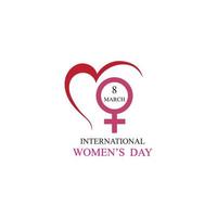 mot international happy women day logo illustration design vecteur