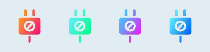déconnecter l'icône solide en dégradé de couleurs. signes de connexion illustration vectorielle. vecteur