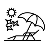 icône de vecteur de chaise longue