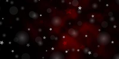texture de vecteur rouge foncé avec des cercles, des étoiles.
