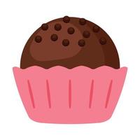 Jolie boule de bonbon de bonbons au chocolat dans l'illustration vectorielle de l'icône de la tasse vecteur