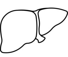 icône de foie de ligne noire pour illustration vectorielle de symbole d'organe d'anatomie humaine vecteur