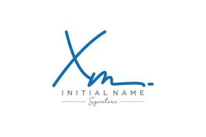 vecteur de modèle de logo de signature xm initial. illustration vectorielle de calligraphie dessinée à la main.