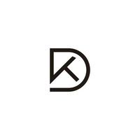lettre dk ligne géométrique simple symbole logo vecteur