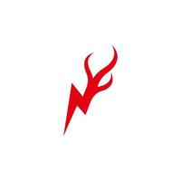 lettre n symbole mouvement rouge conception puissante logo vecteur