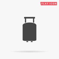 valise de voyage. symbole plat noir simple avec ombre sur fond blanc. pictogramme d'illustration vectorielle vecteur