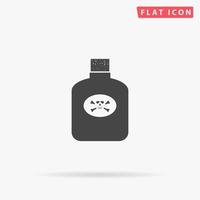 bouteille de poison. symbole plat noir simple avec ombre sur fond blanc. pictogramme d'illustration vectorielle vecteur