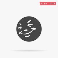 sourire. symbole plat noir simple avec ombre sur fond blanc. pictogramme d'illustration vectorielle vecteur