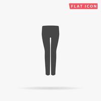 pantalon femme. symbole plat noir simple avec ombre sur fond blanc. pictogramme d'illustration vectorielle vecteur