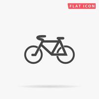 vélo de montagne. symbole plat noir simple avec ombre sur fond blanc. pictogramme d'illustration vectorielle vecteur