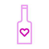 vin con duocolor rose style valentine illustration vecteur élément et symbole parfait.
