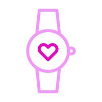 horloge icône duocolor rose style valentine illustration vecteur élément et symbole parfait.