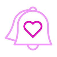 icône de cloche duocolor rose style valentine illustration vecteur élément et symbole parfait.