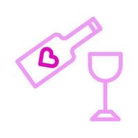 vin con duocolor rose style valentine illustration vecteur élément et symbole parfait.