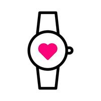 horloge icône duotone rouge noir style valentine illustration vecteur élément et symbole parfait.