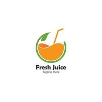 modèle de vecteur d'icône de logo de jus d'orange