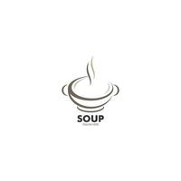 modèle d'icône de vecteur de logo de soupe