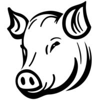 cochon animal de ferme ferme mammifère tête vecteur