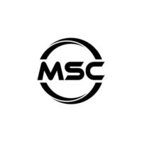 création de logo de lettre msc en illustration. logo vectoriel, dessins de calligraphie pour logo, affiche, invitation, etc. vecteur
