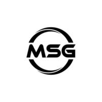 création de logo de lettre msg en illustration. logo vectoriel, dessins de calligraphie pour logo, affiche, invitation, etc. vecteur