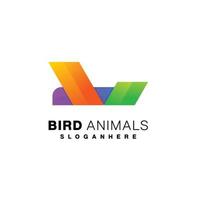 oiseau animal logo abstrait conception gradient couleur vecteur